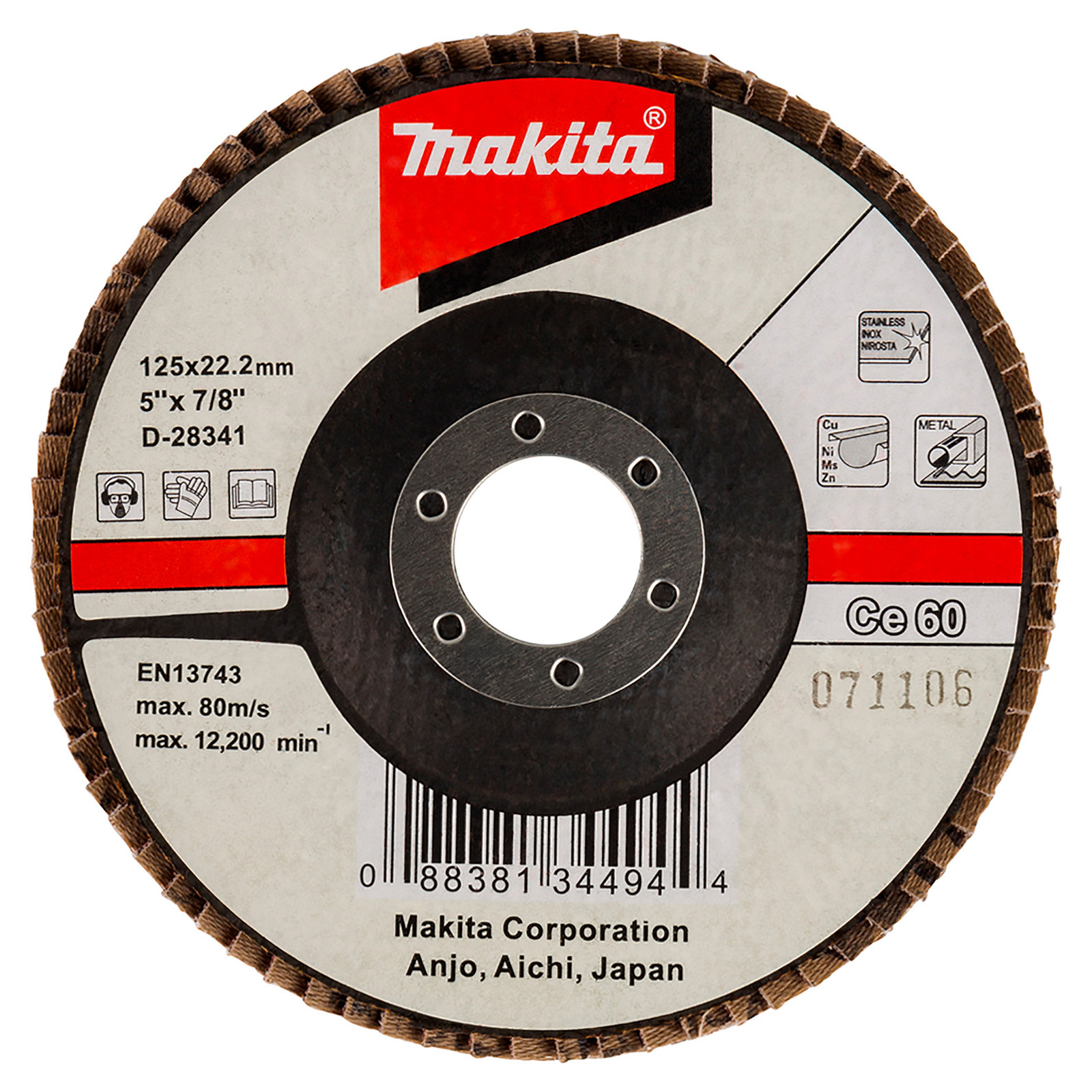 Makita Fächerschleifscheibe 125 mm 60 - D-28341