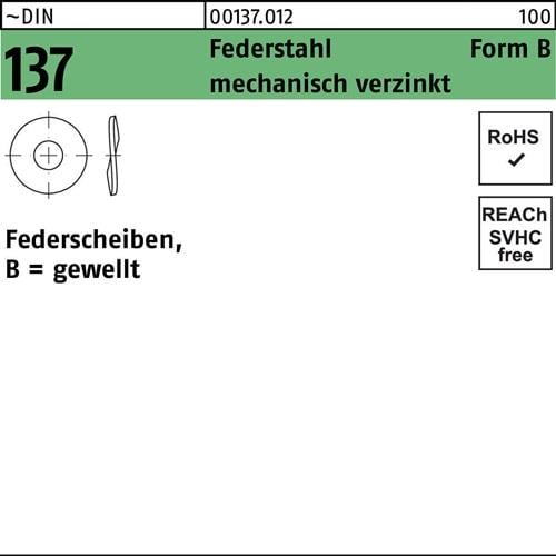 Federscheibe DIN 137 B 3 Federstahl mech.verz. 100 Stück