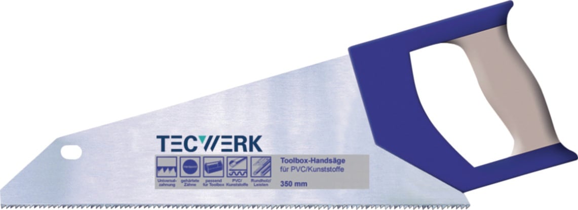 Handsäge Blatt-L.350mm 12 feine Spezialzahnung TECWERK