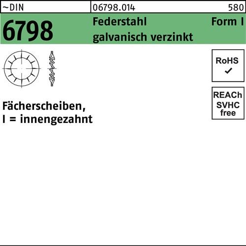 Fächerscheibe DIN 6798 FormI innengezahnt I 28 Federstahl galv.verz. 100St.