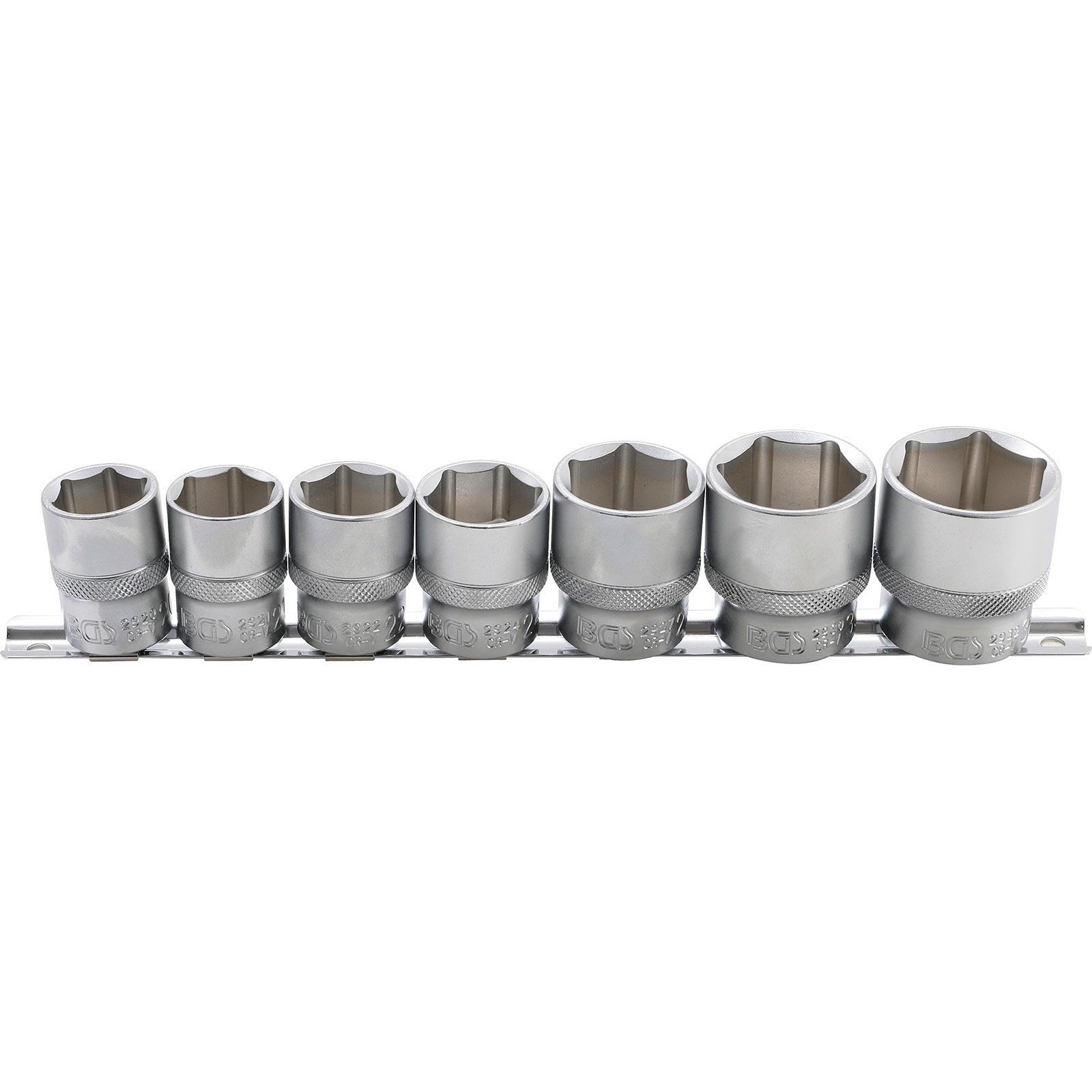 BGS Steckschlüssel-Einsatz-Satz Sechskant Antrieb Innenvierkant 12,5 mm (1/2") SW 20 - 32 mm 7tlg. - 9108