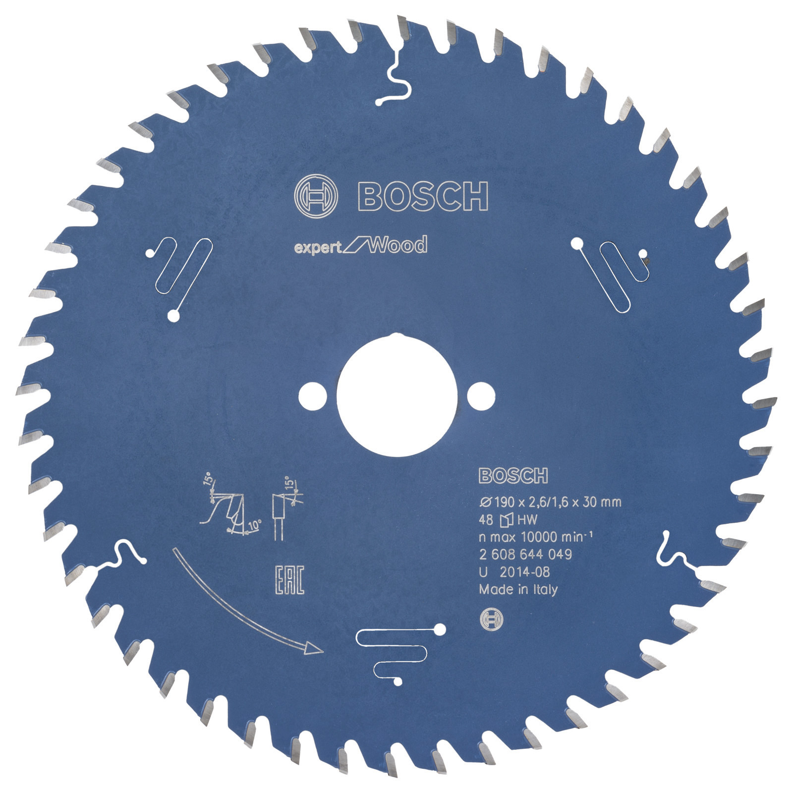 Bosch Kreissägeblatt Expert for Wood für Handkreissägen 190 x 30 x 2,6 mm 48 - 2608644049