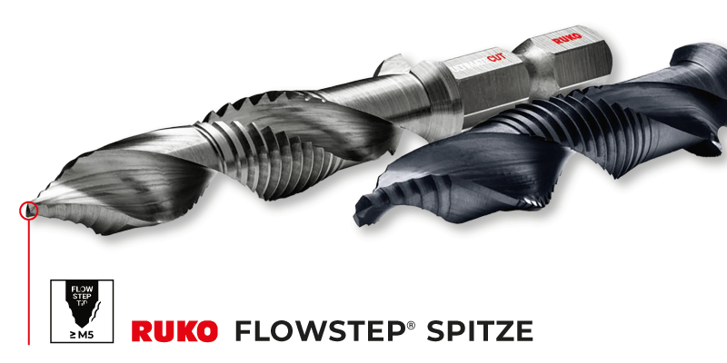 Ruko Flowstep Spitze mit innovativer Spiralform für präzises Bohren