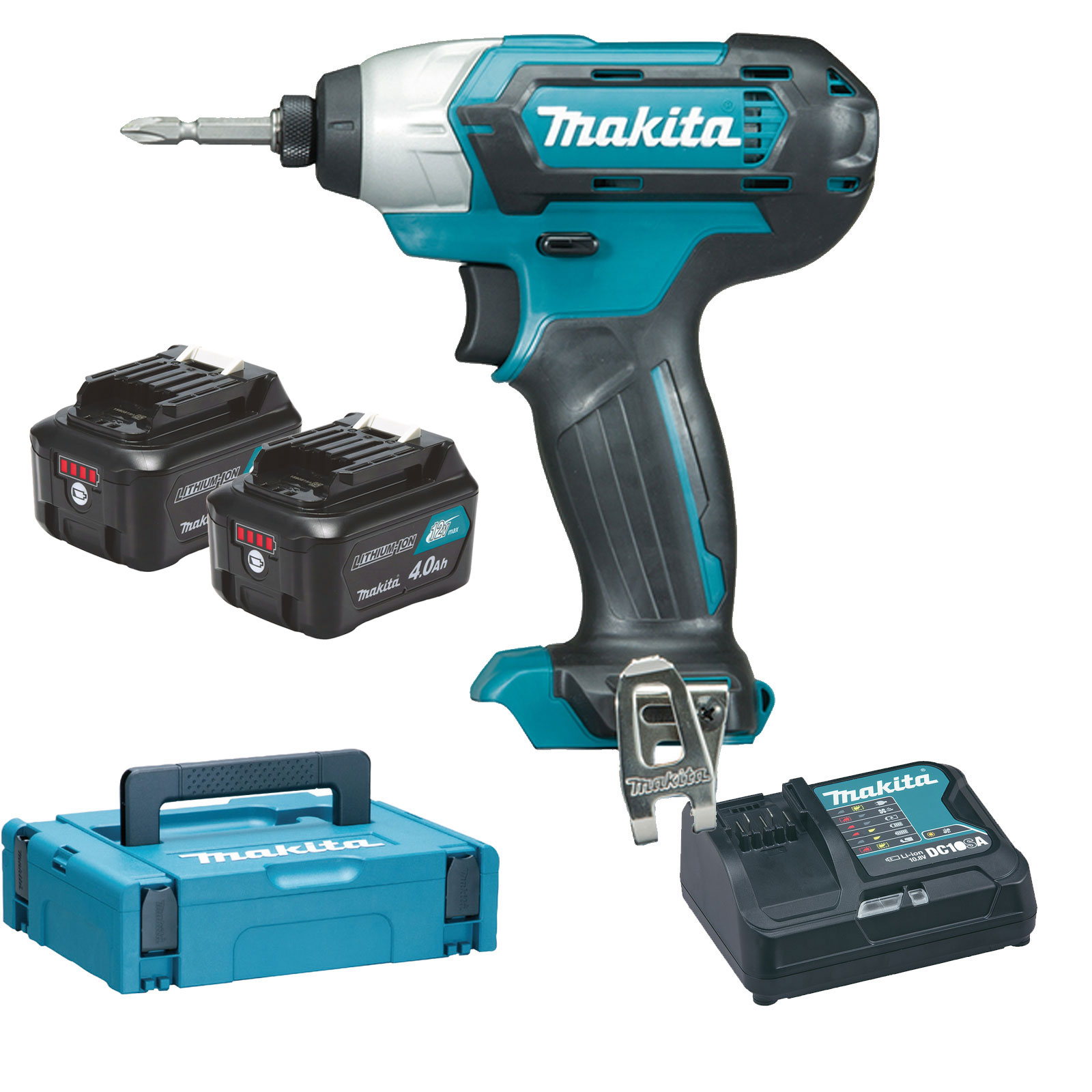 Makita TD110DSMJ Akku-Schlagschrauber 12 V / 2 x 4,0 Ah Akku + Ladegerät im Makpac