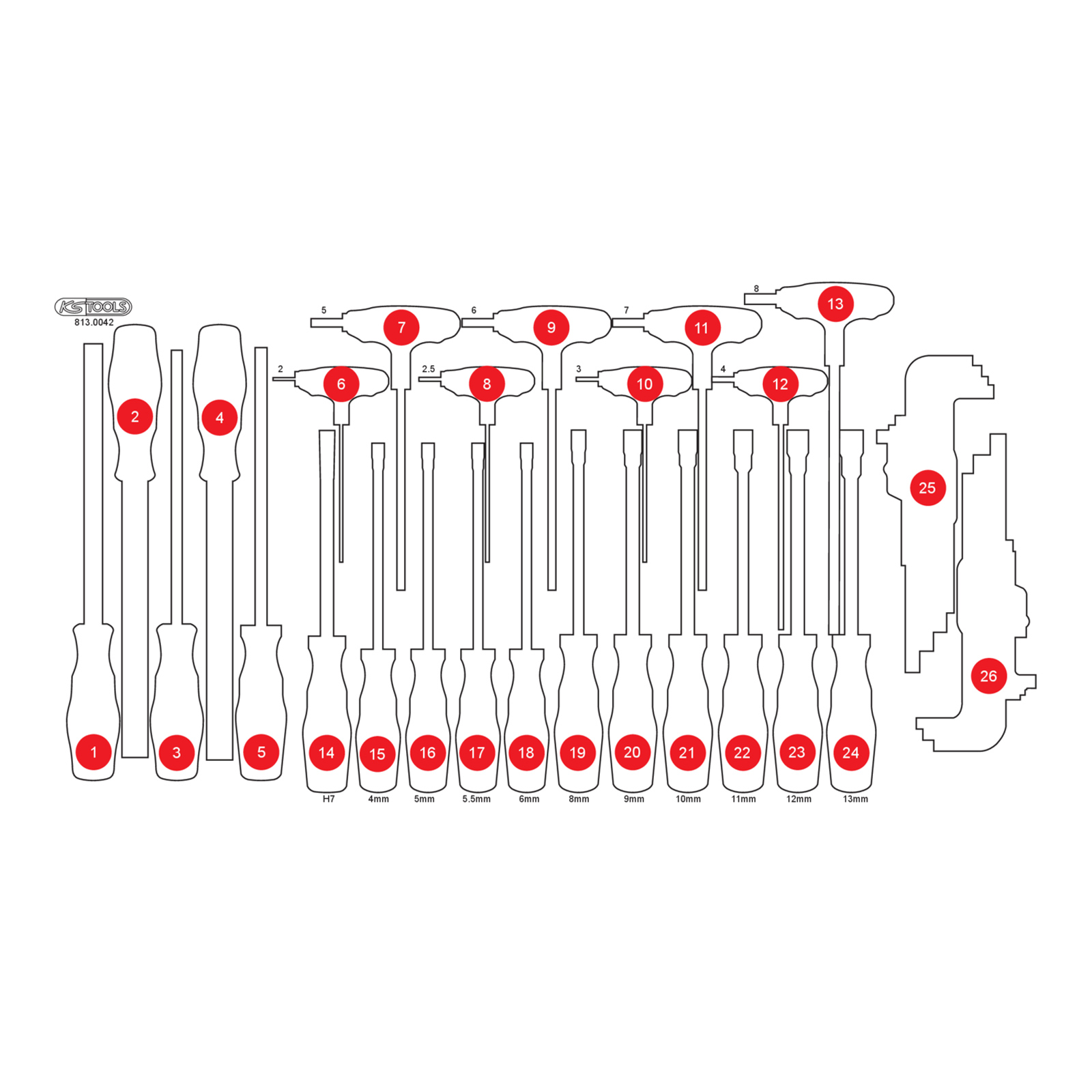 KS TOOLS leere Schaumstoffeinlage zu 813.0042 - 813.0042-97