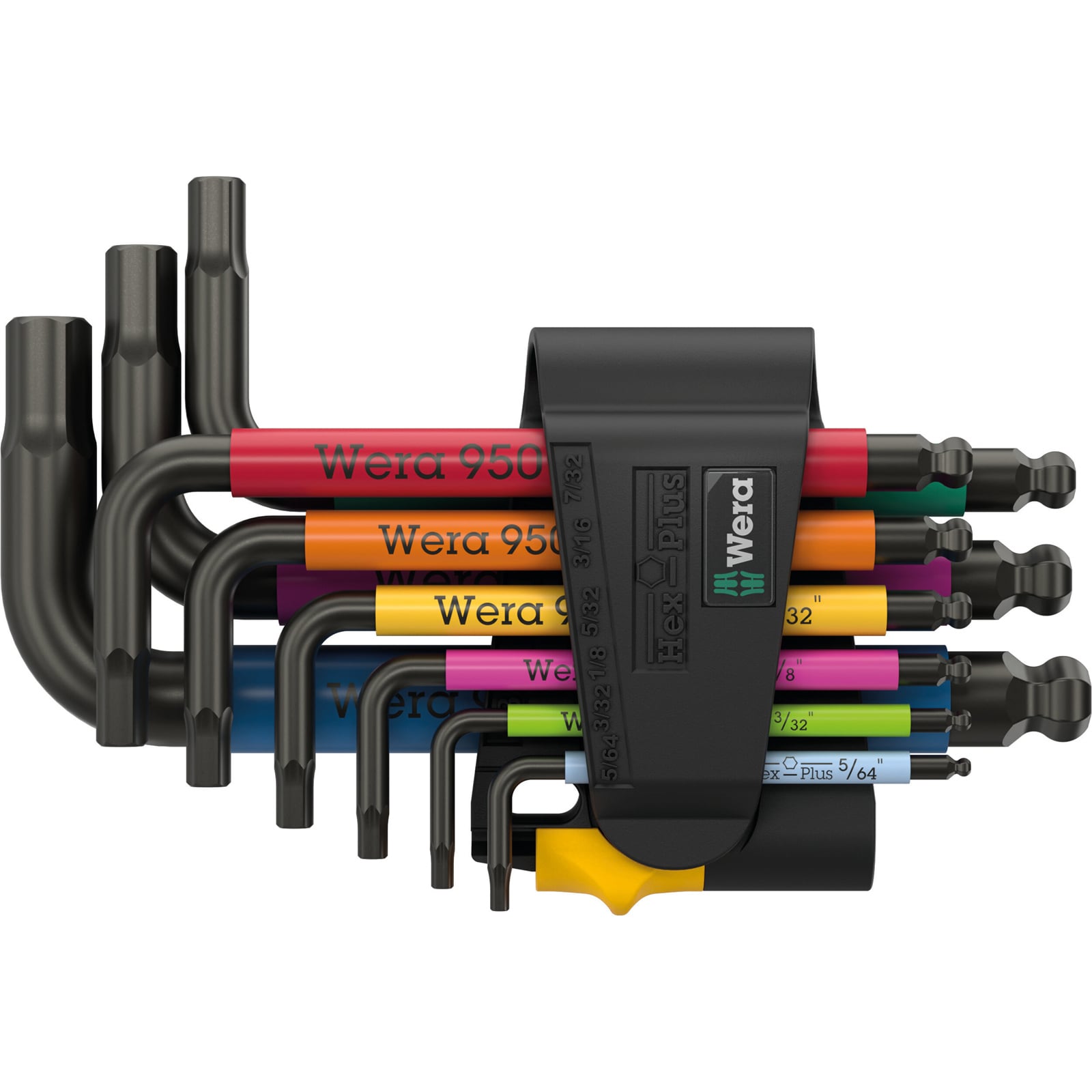 Wera 950/9 Hex-Plus Multicolour Imperial 3 Winkelschlüsselsatz, zöllig, BlackLaser - 05022641001