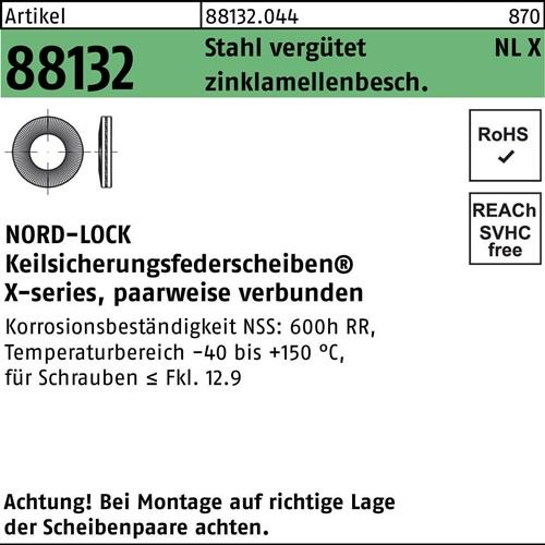 Unterlegscheibe R 88132 NLX 10 Sta vergütet zinklamellenb. 200St. NORD-LOCK