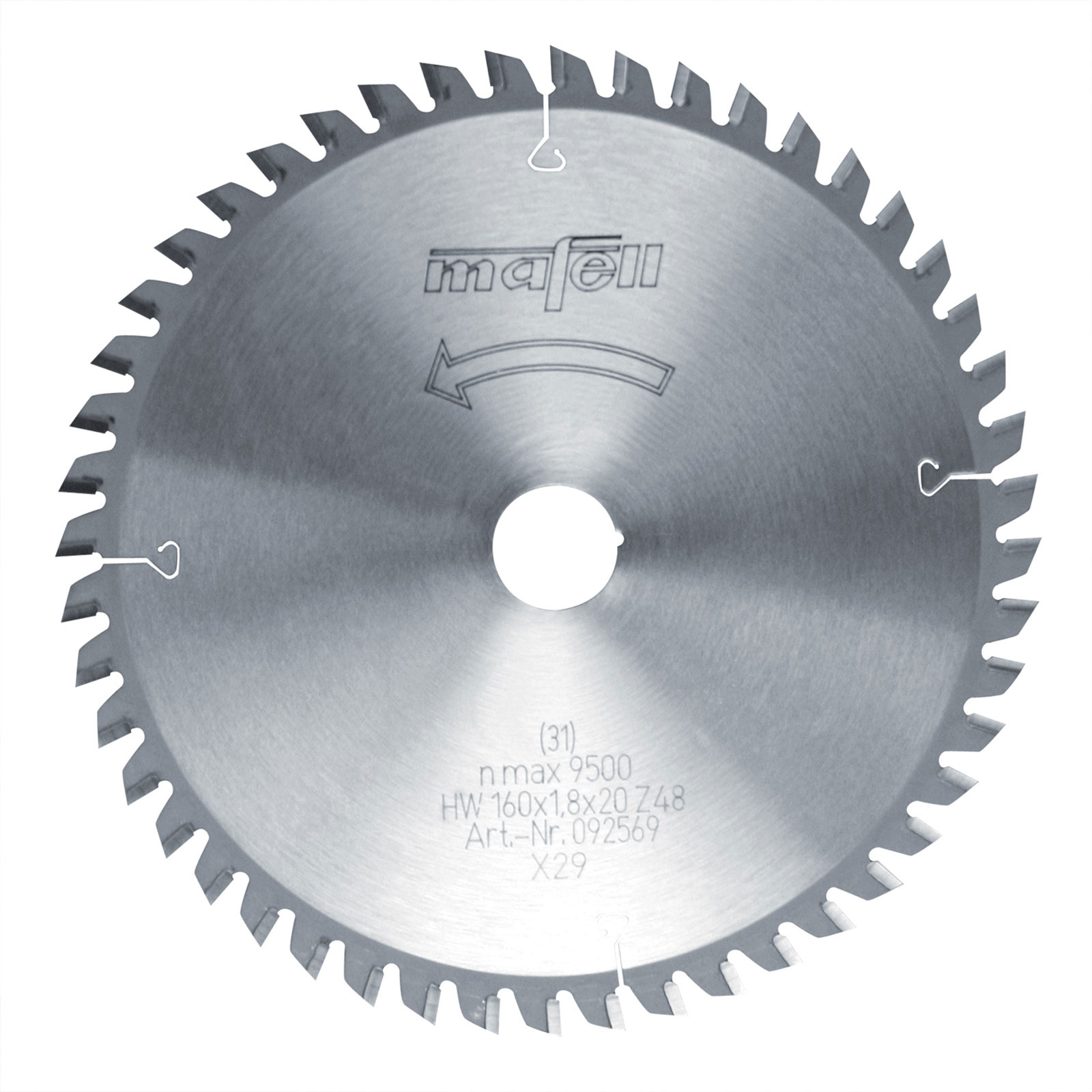 mafell Sägeblatt-HM 160 x 1,2/1,8 x 20 mm, Z 48, FZ/TR, für Schichtstoffplatten (Trespa) - 92569