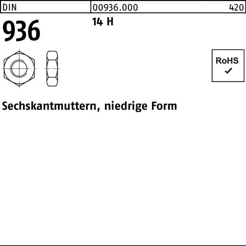 Sechskantmutter DIN 936 M36 14 H 10 Stück