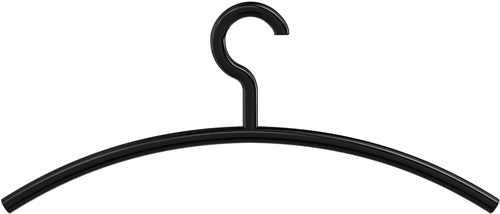 HEWI Kleiderb.570.3B 90 Ku.90 tiefschwarz ma B.450mm H.190mm - 570.3B 90