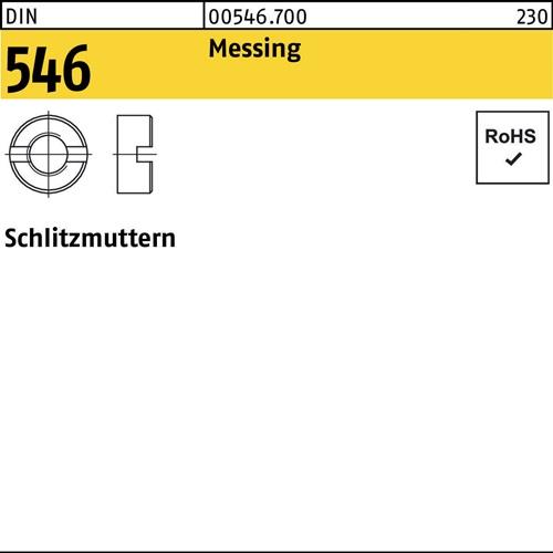 Schlitzmutter DIN 546 M4 Messing 100 Stück
