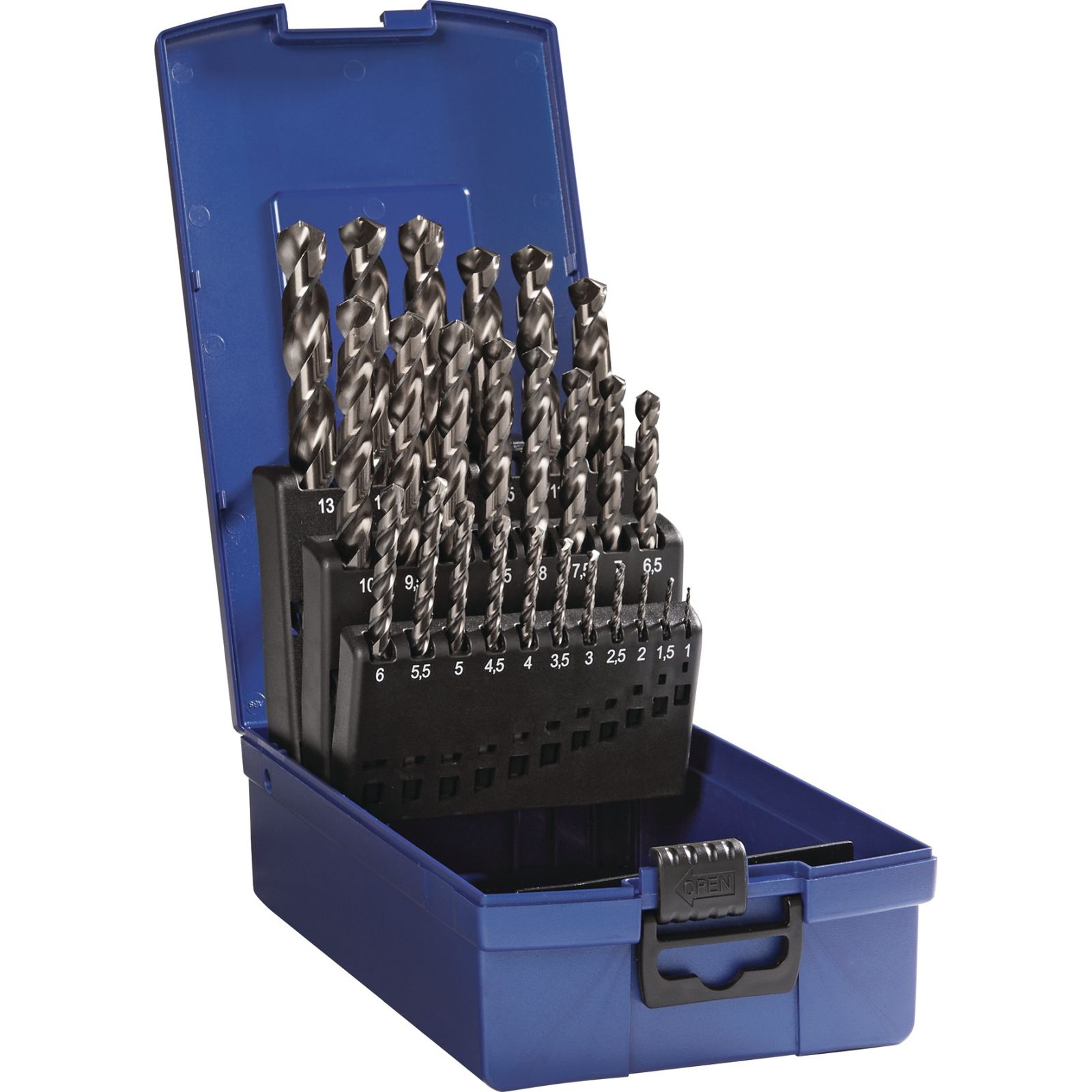 Spiralbohrersatz DIN 338 Typ TFL D.1-13x0,5mm HSS-Co5 fasennitr.25tlg.TECWERK