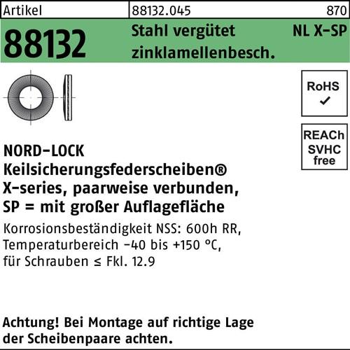 Unterlegscheibe R 88132 NLX 16 SP Sta vergütet zinklamellenb. 100St. NORD-LOCK