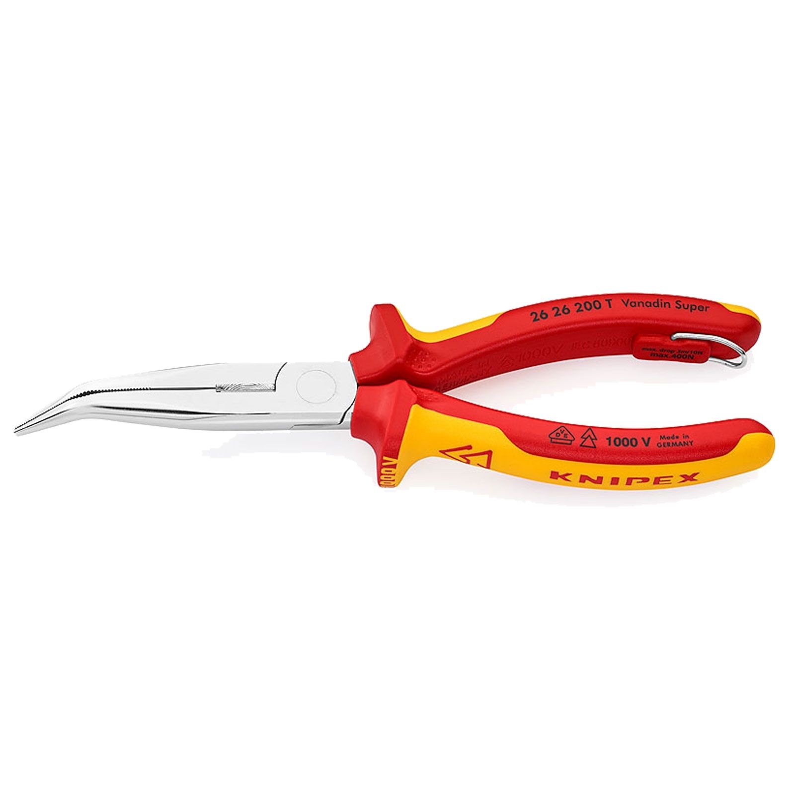 Knipex Flachrundzg. m.Schneide/Befestigungsöse 200 mm - 2626200T