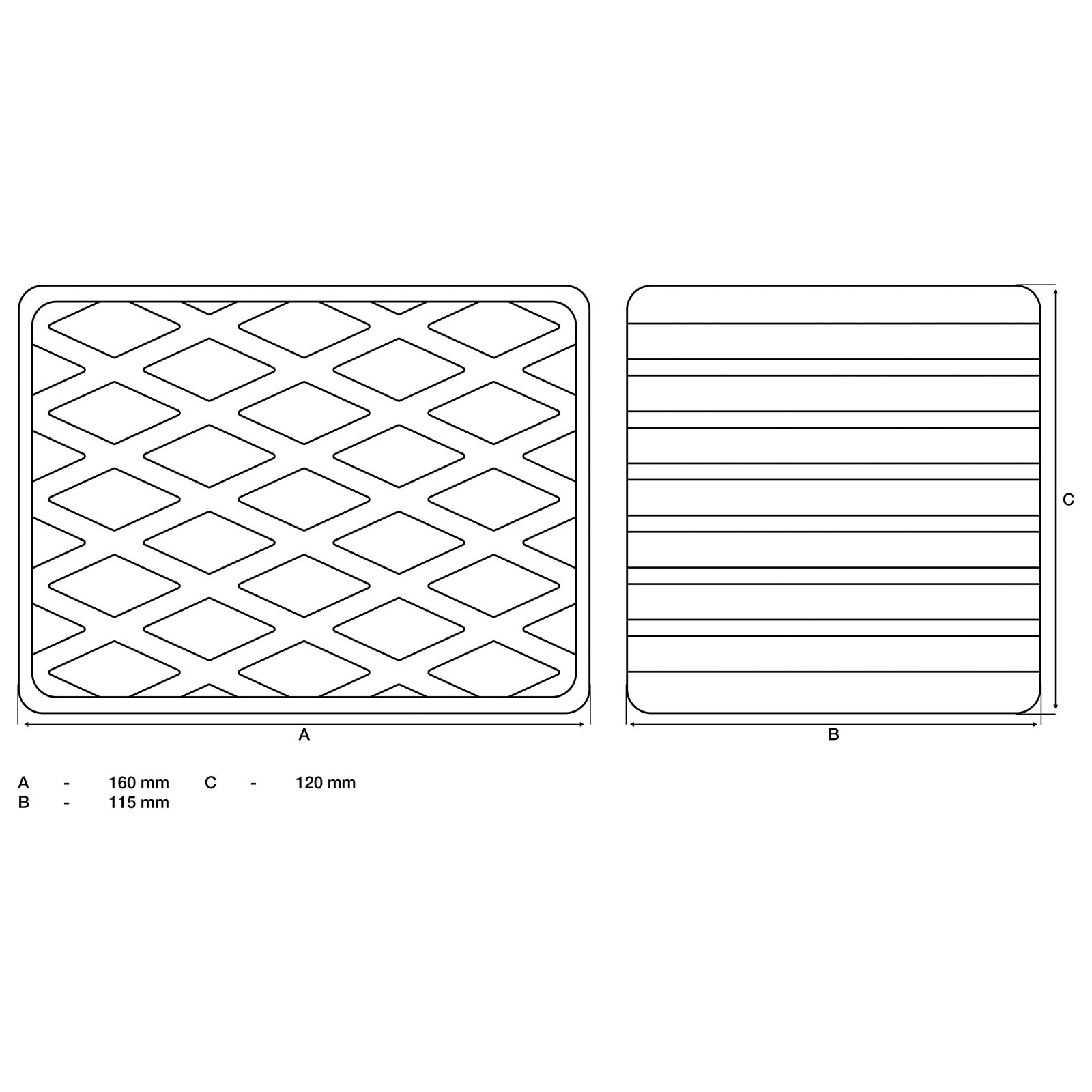 BGS Gummiauflage für Hebebühnen 160 x 120 x 115 mm - 7039