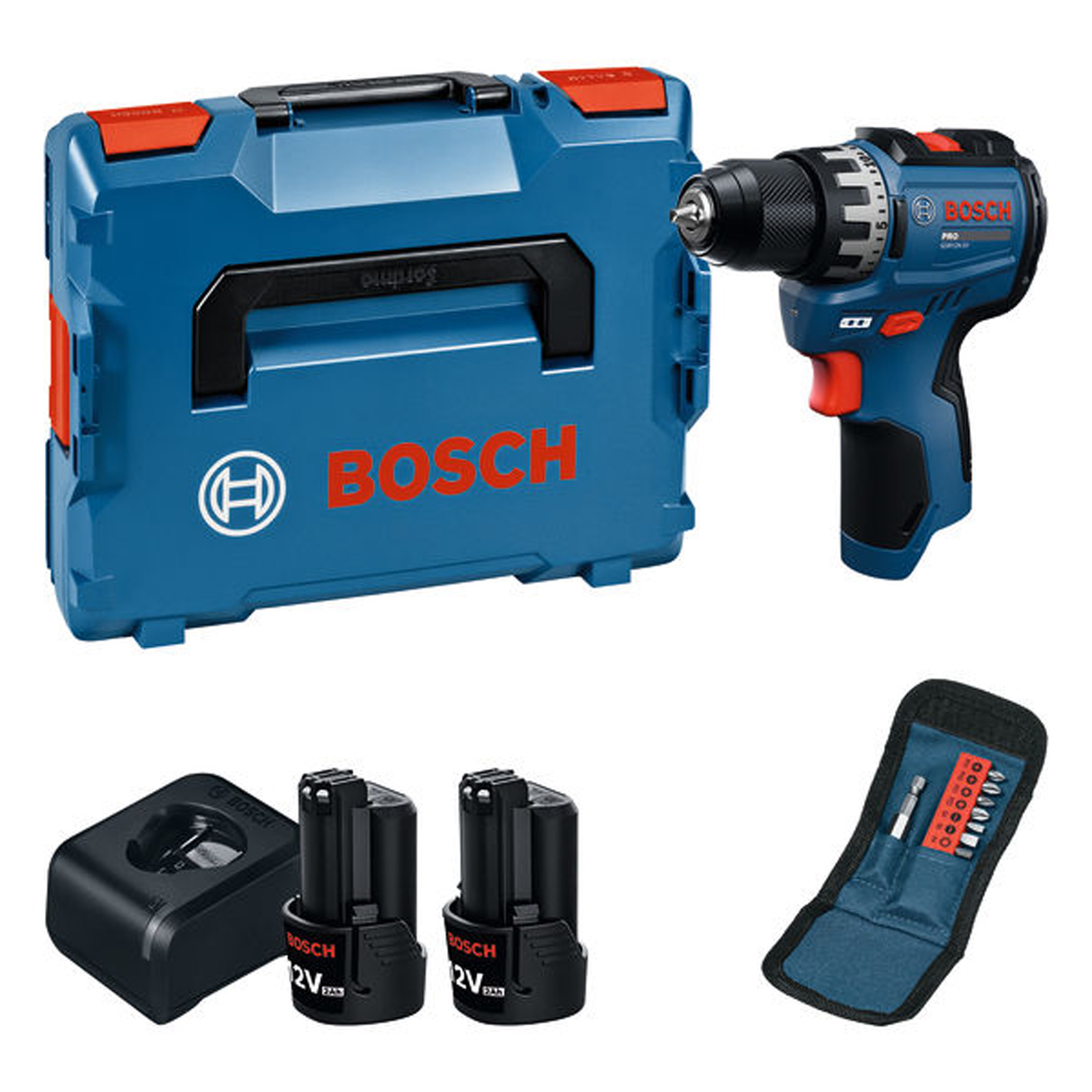 Bosch Akku-Bohrschrauber GSR12V-31 / 2x Akku GBA12V-20 in L-BOXX - 06019S6013