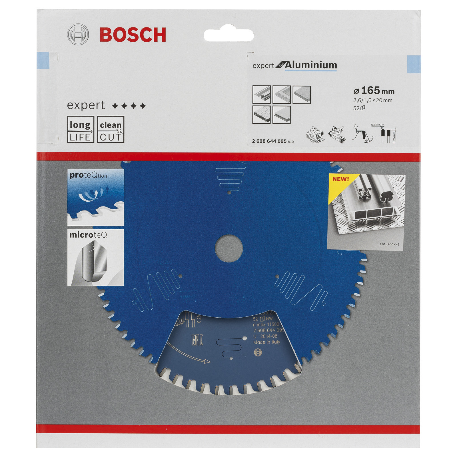 Bosch Kreissägeblatt Expert for Aluminium für Handkreissägen 165 x 20 x 2,6 52 - 2608644095