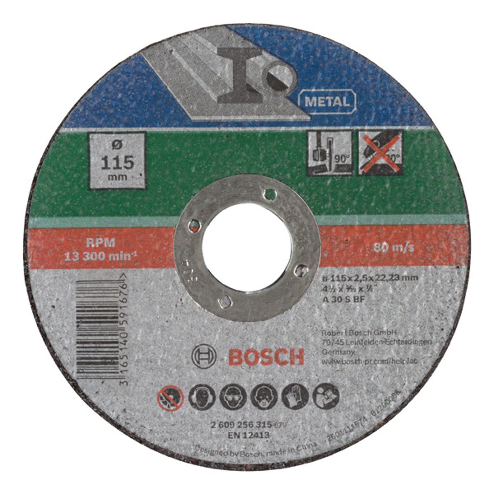 Bosch Trennscheibe gerade Metall D= 115 mm Dicke= 2,5 mm - 2609256315