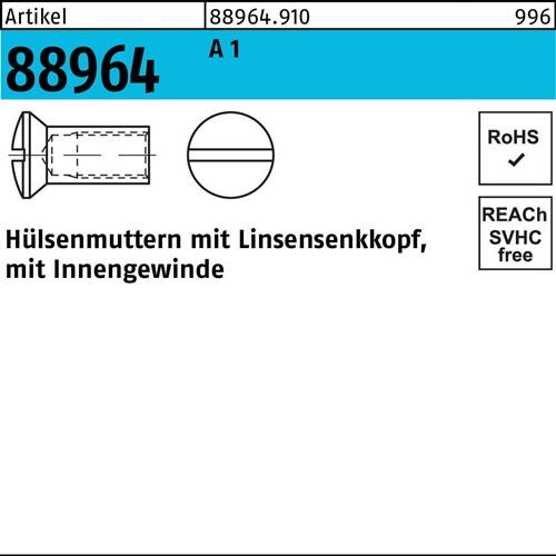Hülsenmutter R 88964 Liko IG M8x 15 A 1 100 Stück
