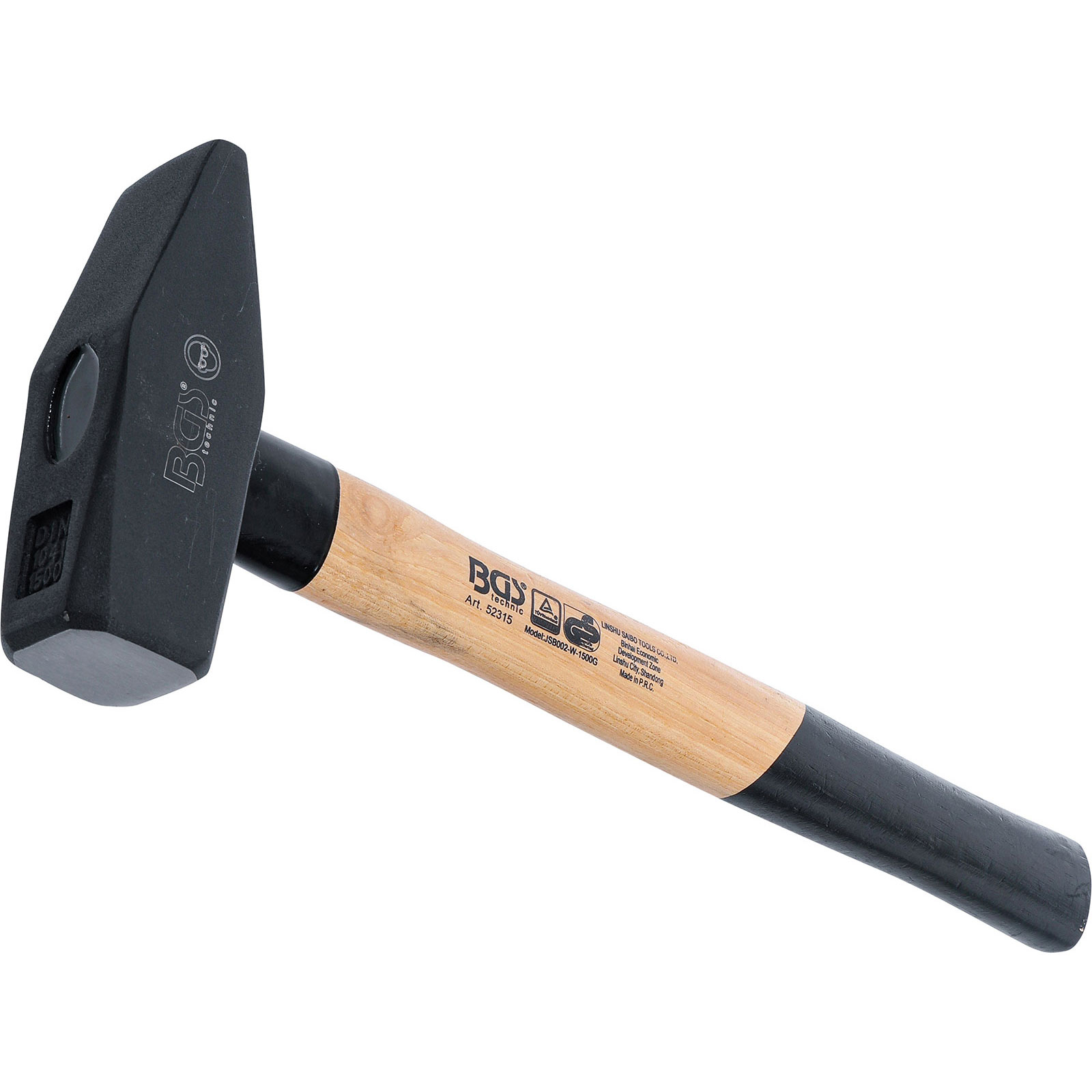 BGS Schlosserhammer Hickory-Stiel DIN 1041 1.500 g - 52315