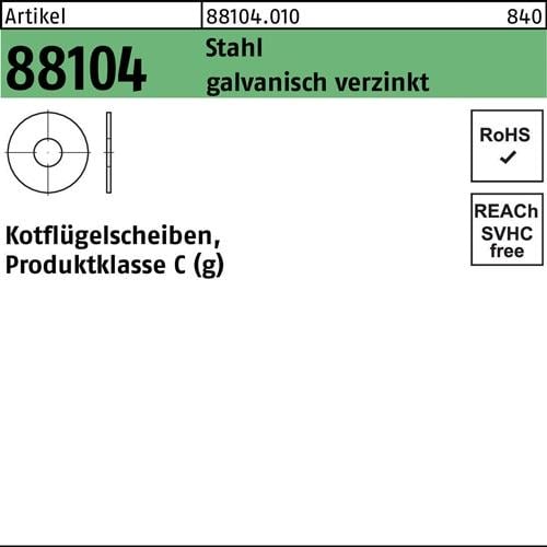 Kotflügelscheibe R 88104 4,3x20x1,25 Stahl galv.verz. 200 Stück