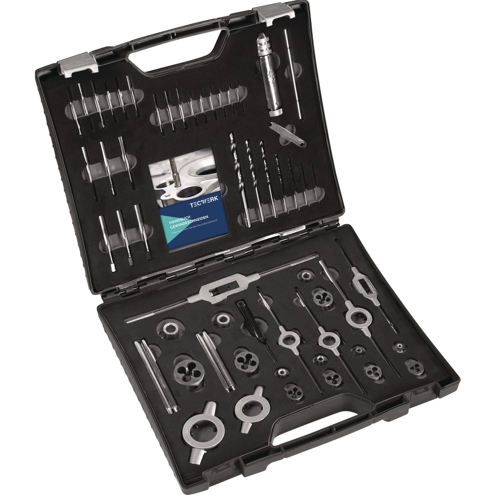 Gewindeschneidzeugsatz M3-M12 52-tlg.HSS Ku.-Koffer TECWERK