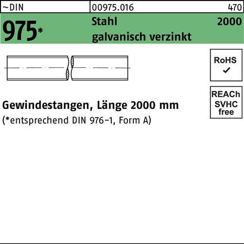 Gewindestange DIN 975 M8x 2000mm Stahl galv.verz. 1 Stück