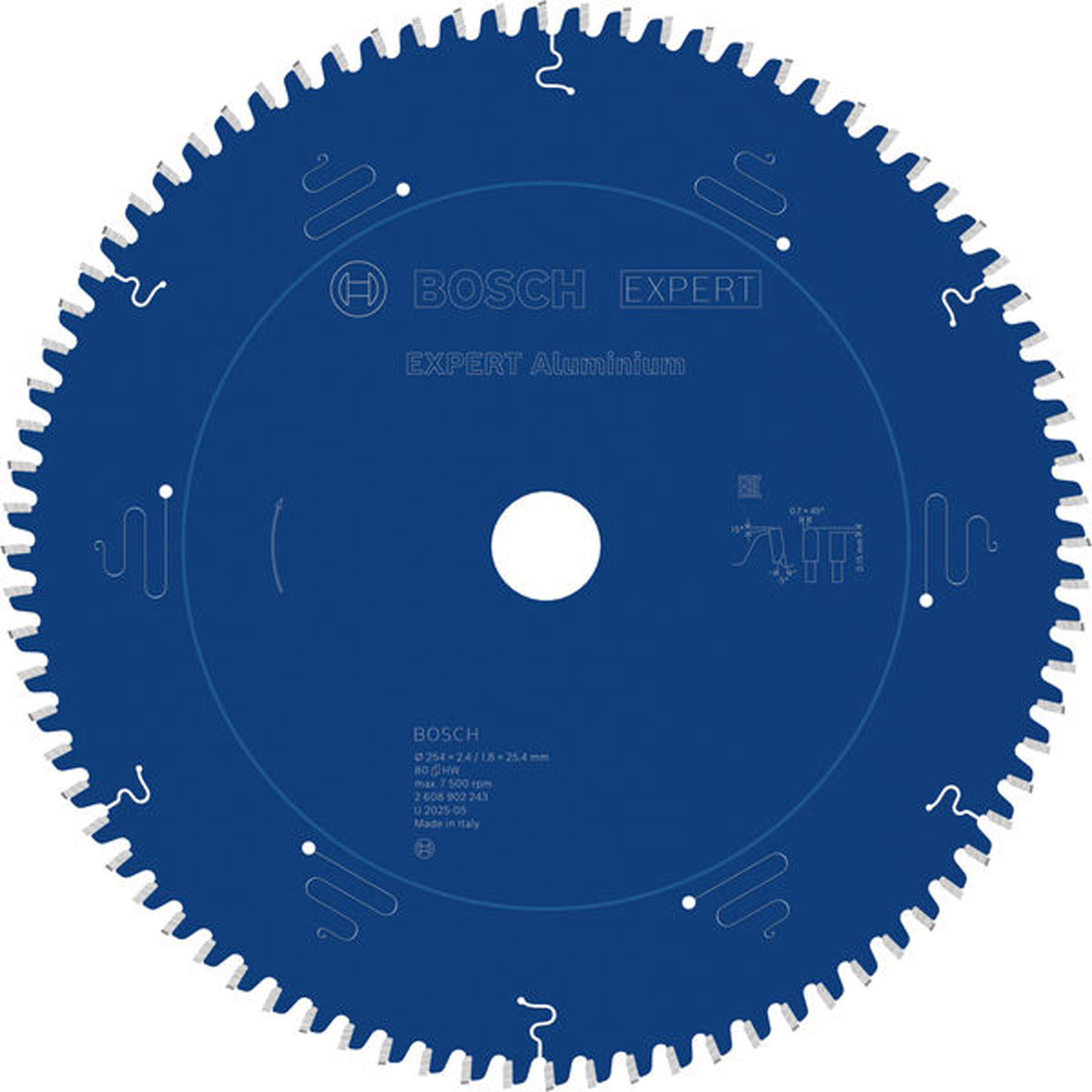 Bosch EXPERT Aluminium Kreissägeblatt 254x25,4 mm Z80 - 2608902243