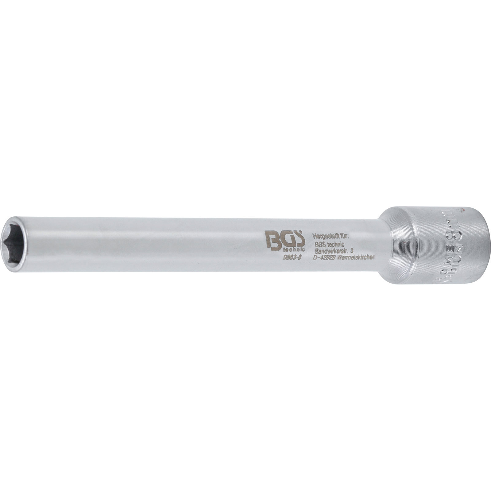 BGS Steckschlüssel-Einsatz Sechskant extra tief Antrieb Innenvierkant 10 mm (3/8") 8 mm - 9863-8