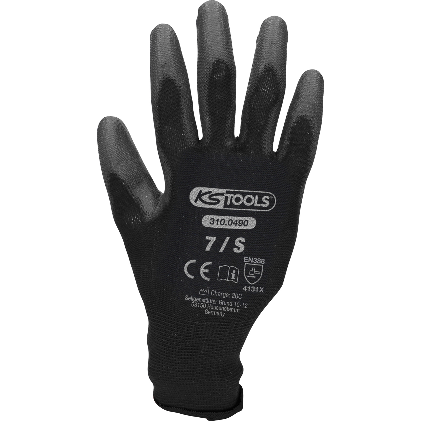 KS TOOLS Mikro-Feinstrickhandschuhe-schwarz 7 12 Paar - 310.0490