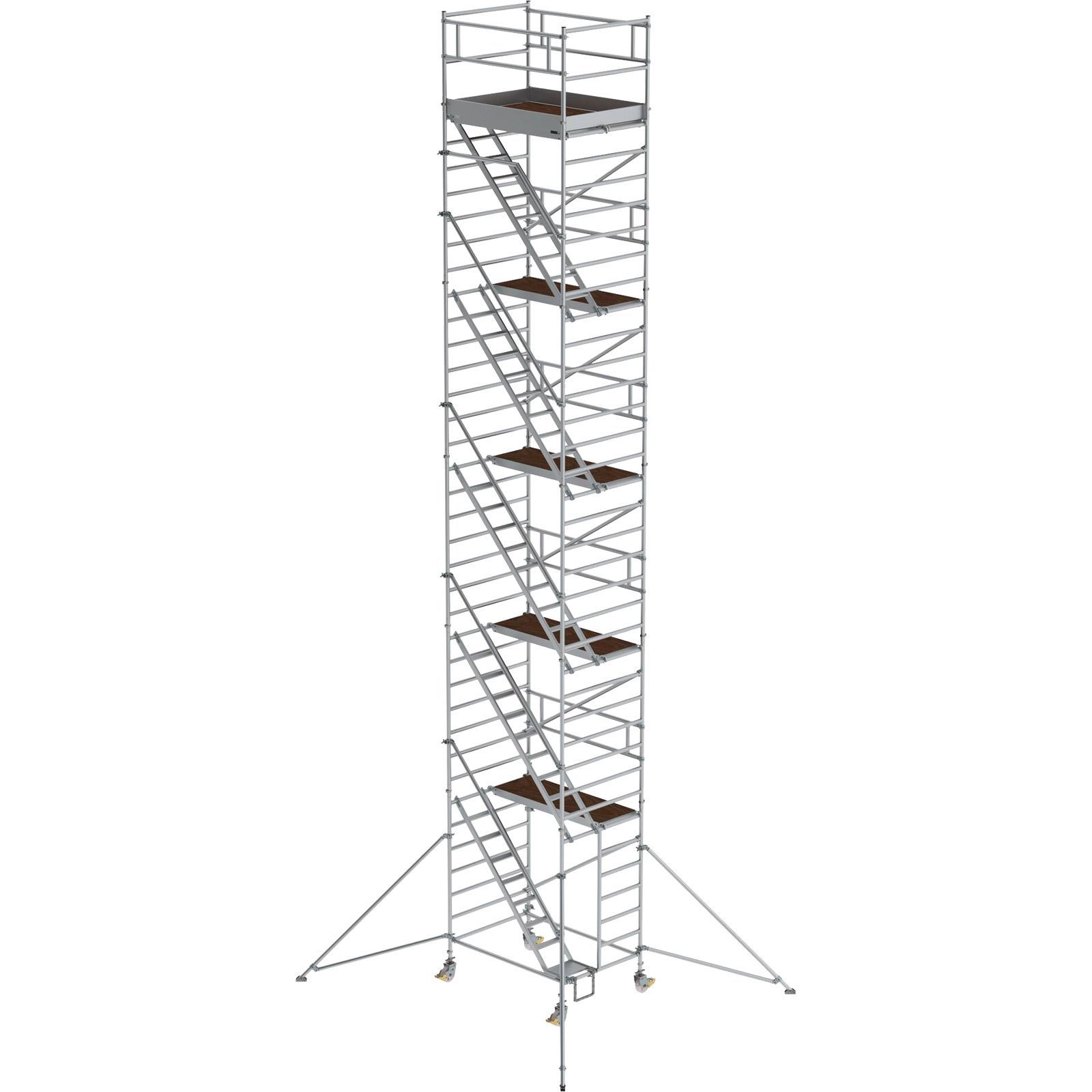 Günzburger Steigtechnik Rollgerüst 1,35 x 1,8 m mit Schrägaufstiegen & Ausleger Plattformhöhe 10,35 m - 167500