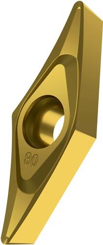 Drehwendeschneidplatte ISO VCGT 160408E-SF3:T8315 D.4,4mm PVD beschichtet Gold