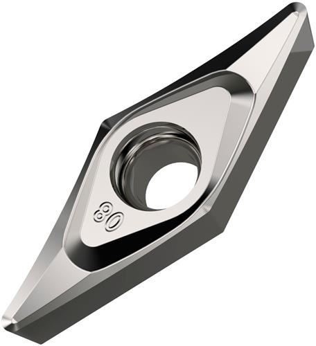 Drehwendeschneidplatte ISO VCGT 130302E-SF3:H07 Bohrungs-D. 3,4mm Farbe Silber