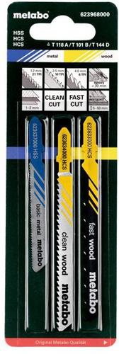 Stichsägeblattsortiment 3teilig 2xHolz/1xMetall HCS/HSS f.Holz/Metall Metabo