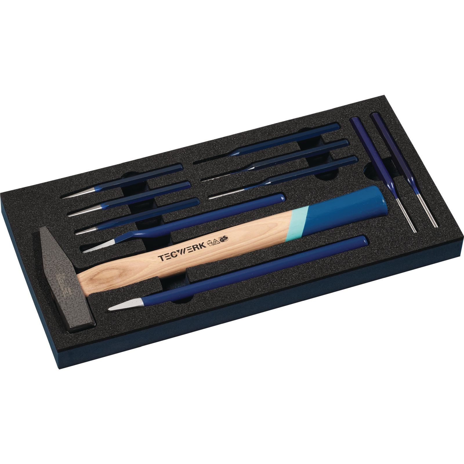 Werkzeugmodul 11-tlg.1/3-Modul Meißel,Splintentreiber TECWERK