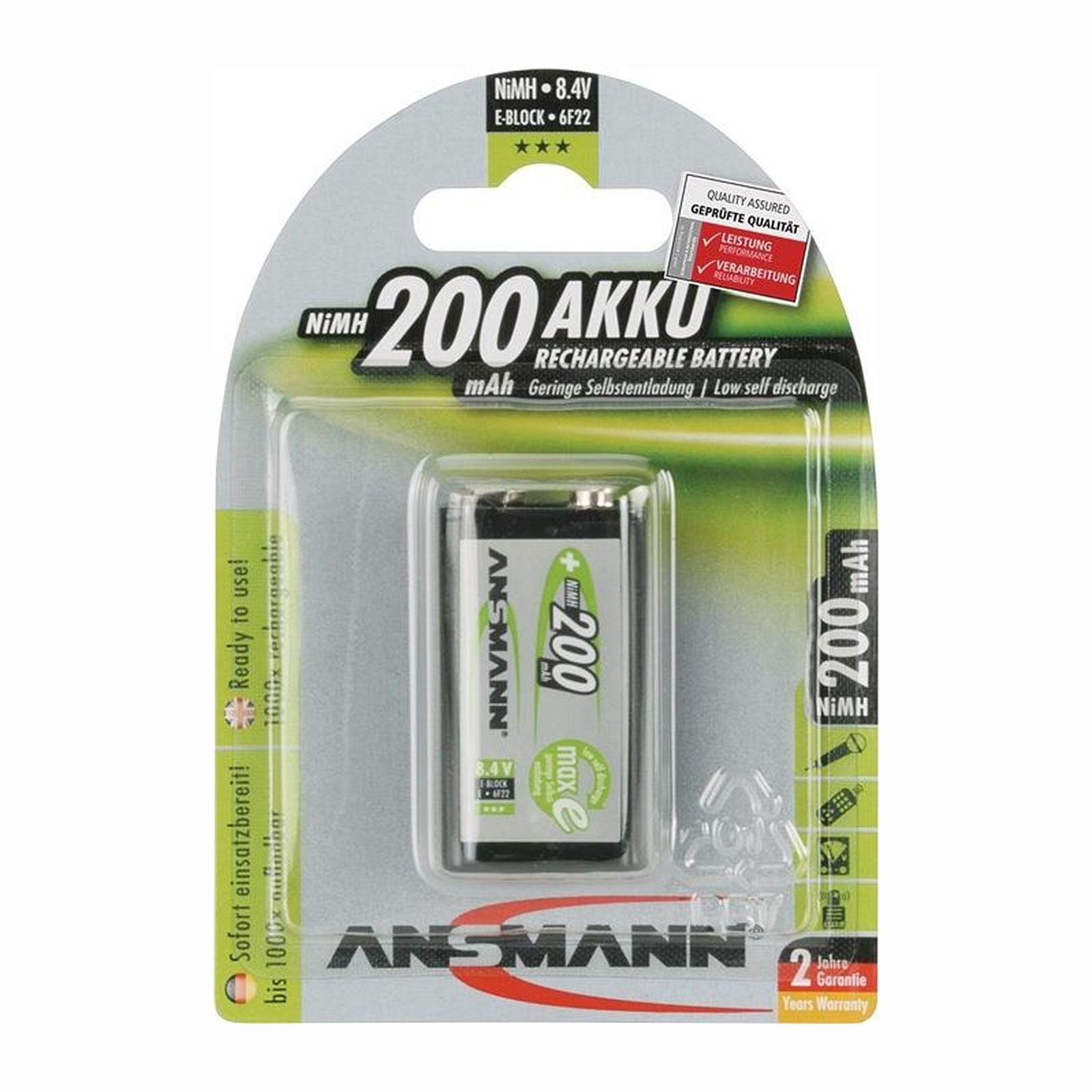 ANSMANN Akkuzelle maxE 8,4 V 200 mAh - 5035342