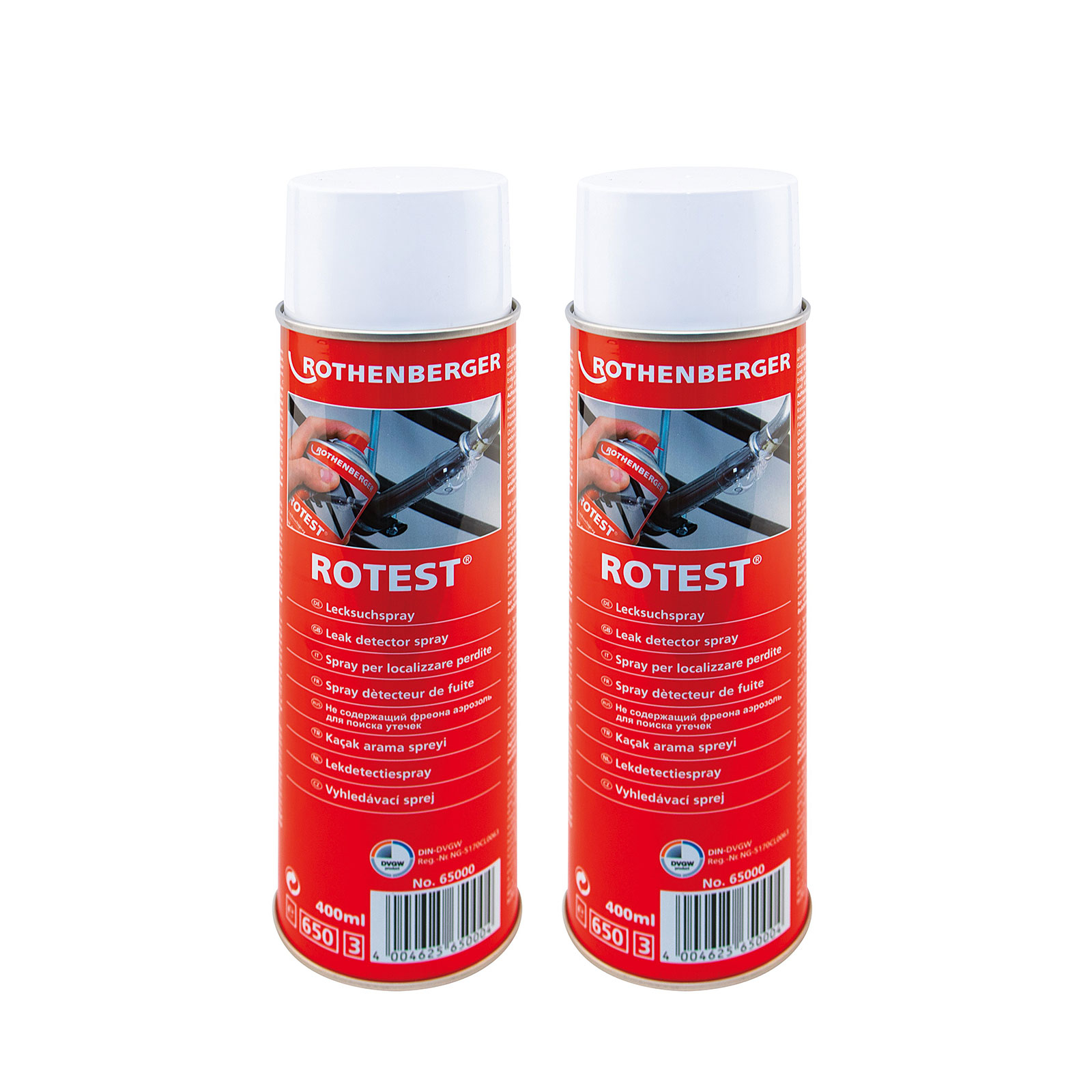 ROTHENBERGER Industrial 2x Lecksuchspray, 400ml - 65000