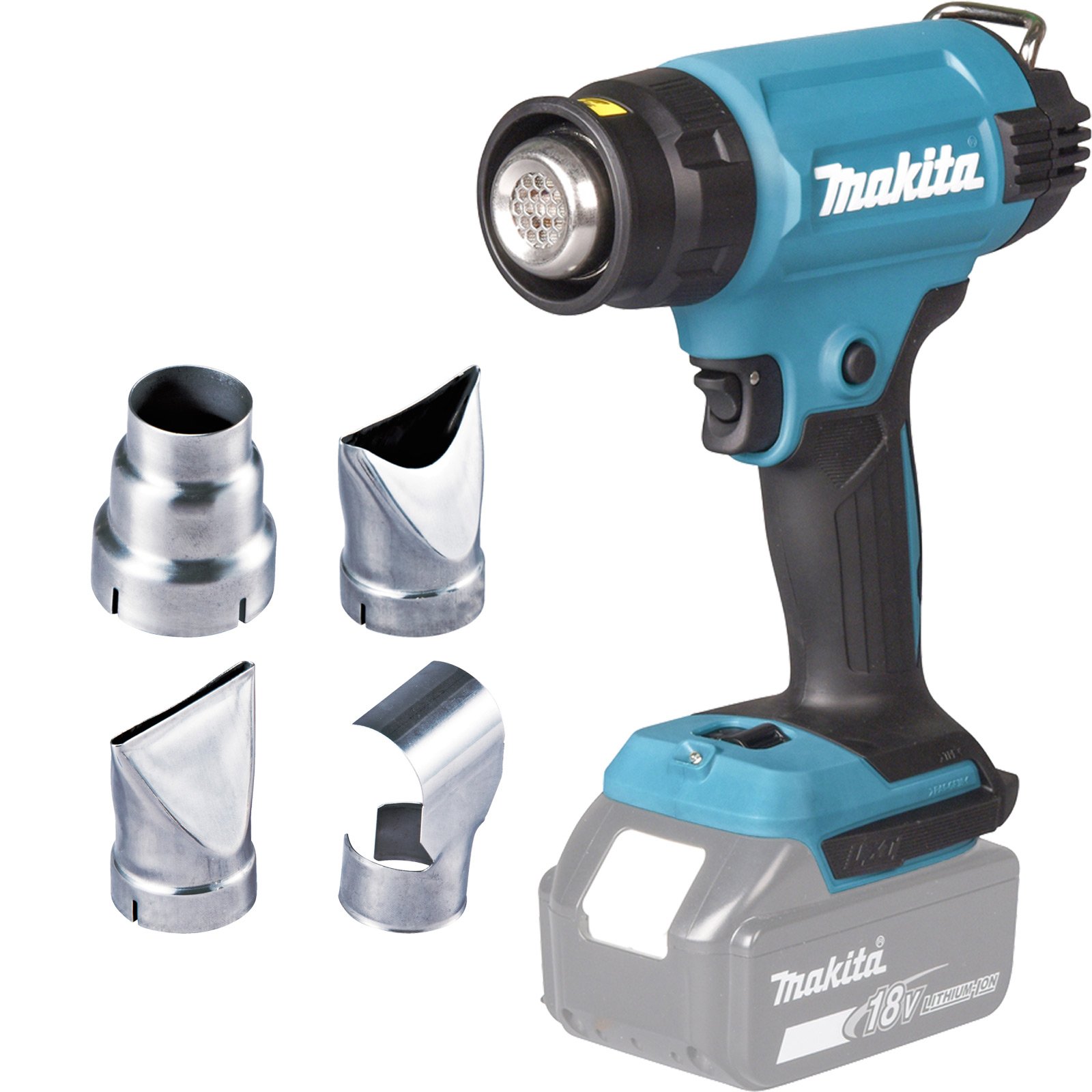 Makita DHG181ZK Akku-Heißluftgebläse 18V Solo inkl. Düsen-Set im Koffer