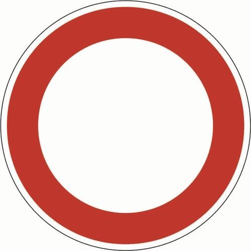 Verkehrszeichen VZ 250 Verbot f.Fahrzeuge aller Art D.600 mmx2mm Ronde RA2 ADCO
