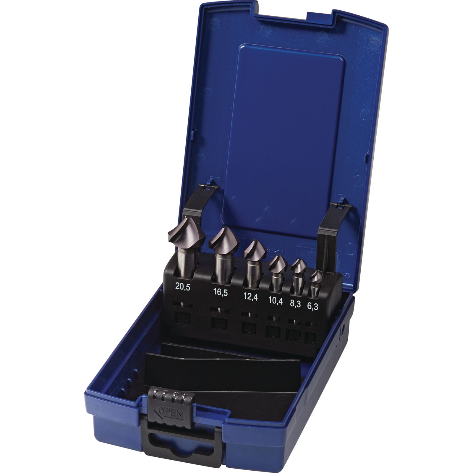 Kegelsenkersatz DIN 335C 90Grad 6,3-20,5mm HSS-Co TiAlN 6-tlg.Ku.-Kass.TECWERK