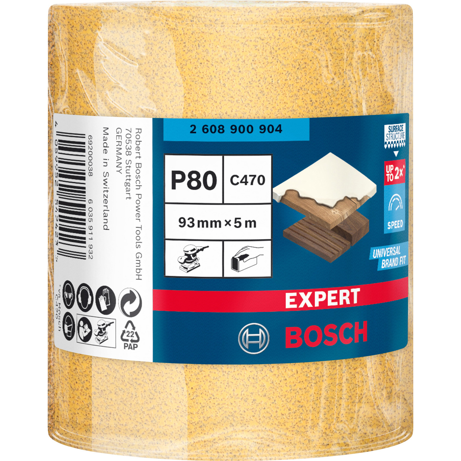 Bosch Expert C470 Schleifpapierrolle zum Handschleifen 93 mm x 5 m G 80 - 2608900904