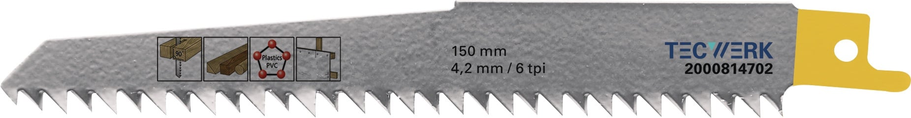 Säbelsägeblatt L.150mm B.19mm 4,2mm TPI 6 HCS/CV 25 St./Karte TW