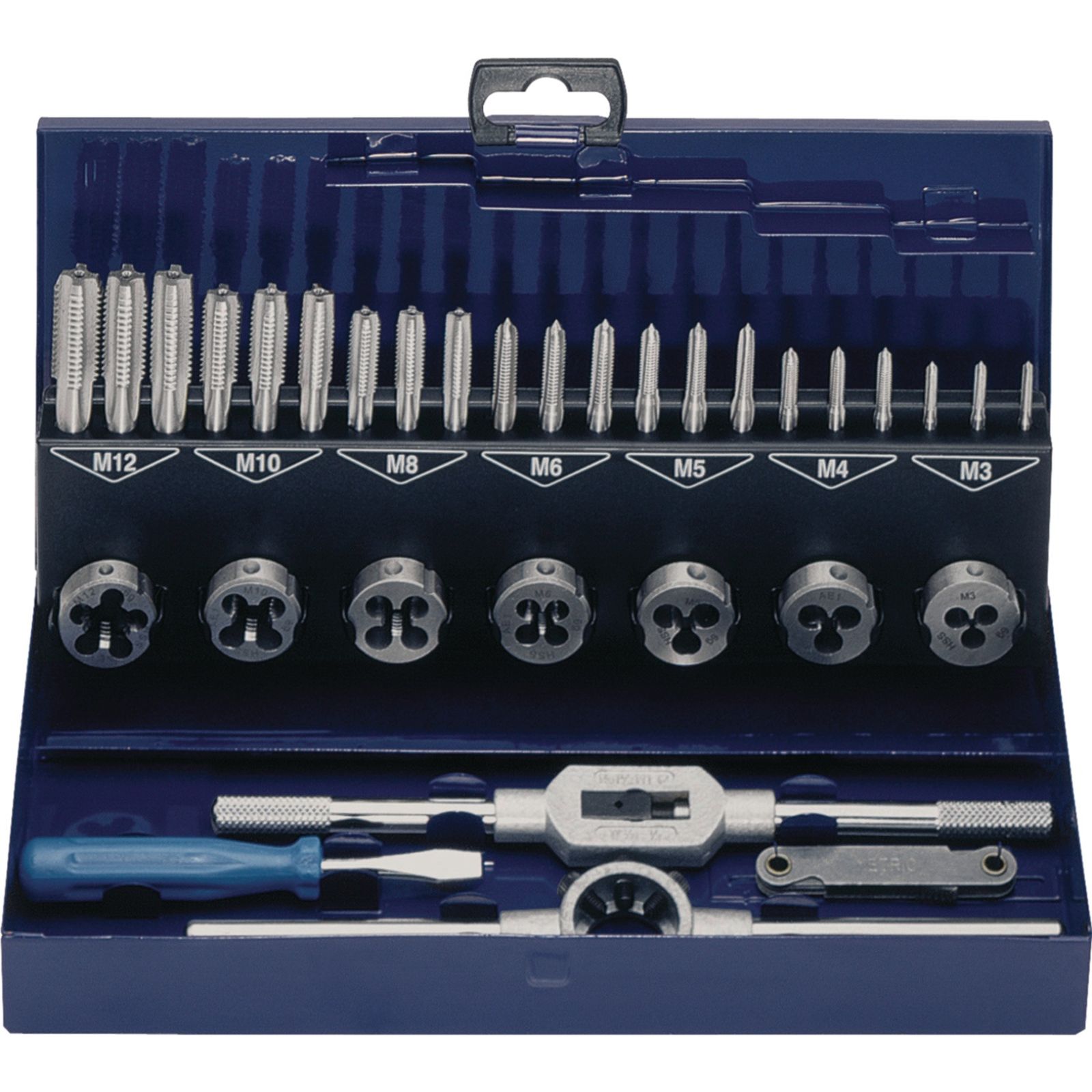 Gewindeschneidzeugsatz M3-M12 32tlg.HSS Metallkass.TECWERK