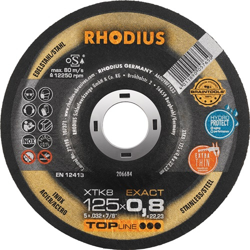 RHODIUS Trennscheibe XTK8 Ø 115 x 0,8 mm INOX 22,23 mm - 206683