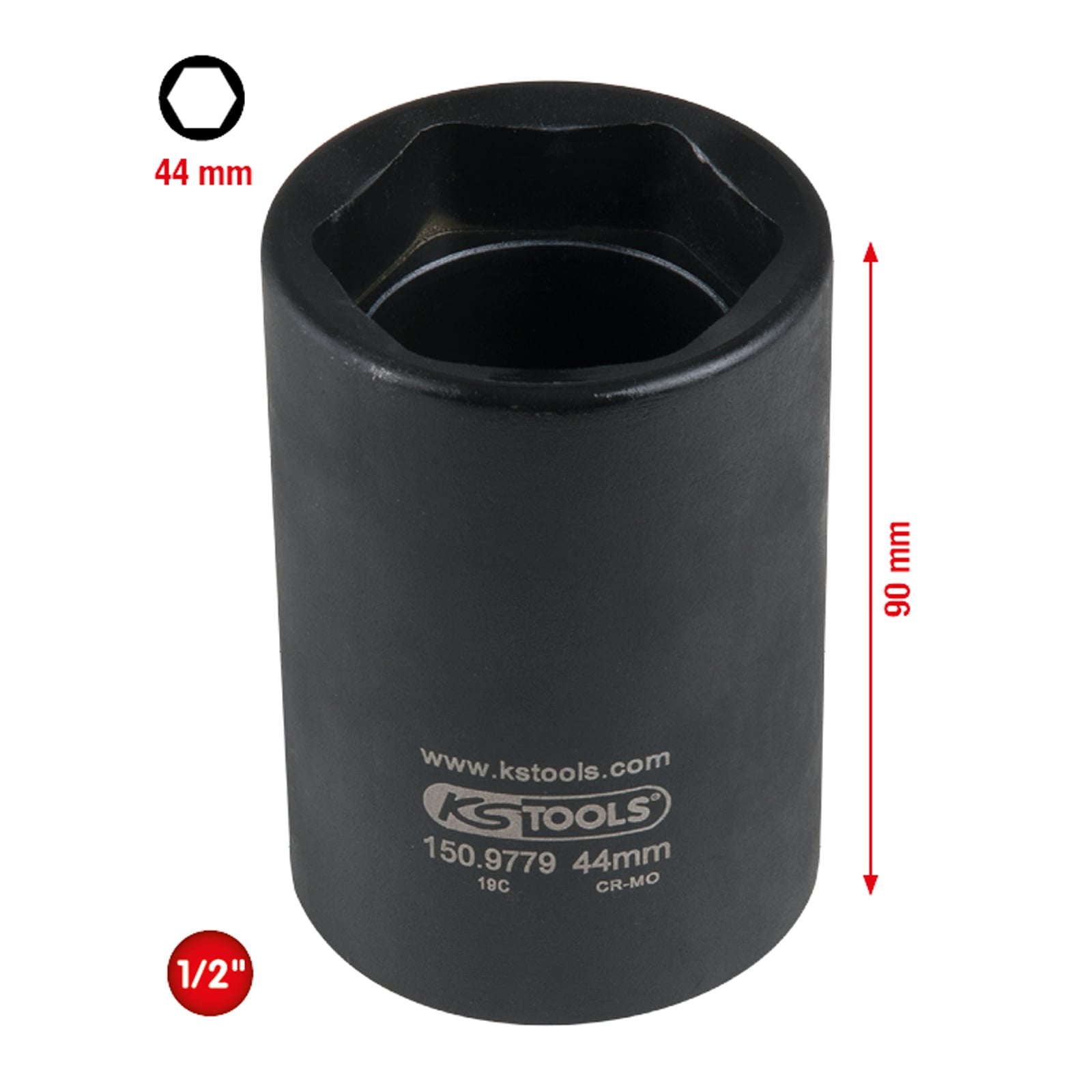 KS TOOLS 1/2" Traggelenk-Stecknuss für PSA 44 mm - 150.9779