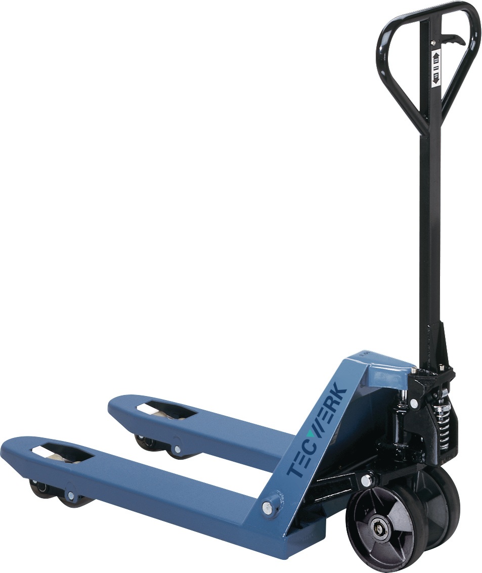 Gabelhubwagen Gabel-L.800mm Trgf.2500kg STA taubenblau PUR/PA TECWERK