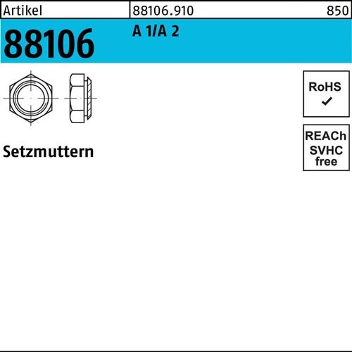 Setzmutter R 88106 M8/1,9 A 1/A 2 100 Stück