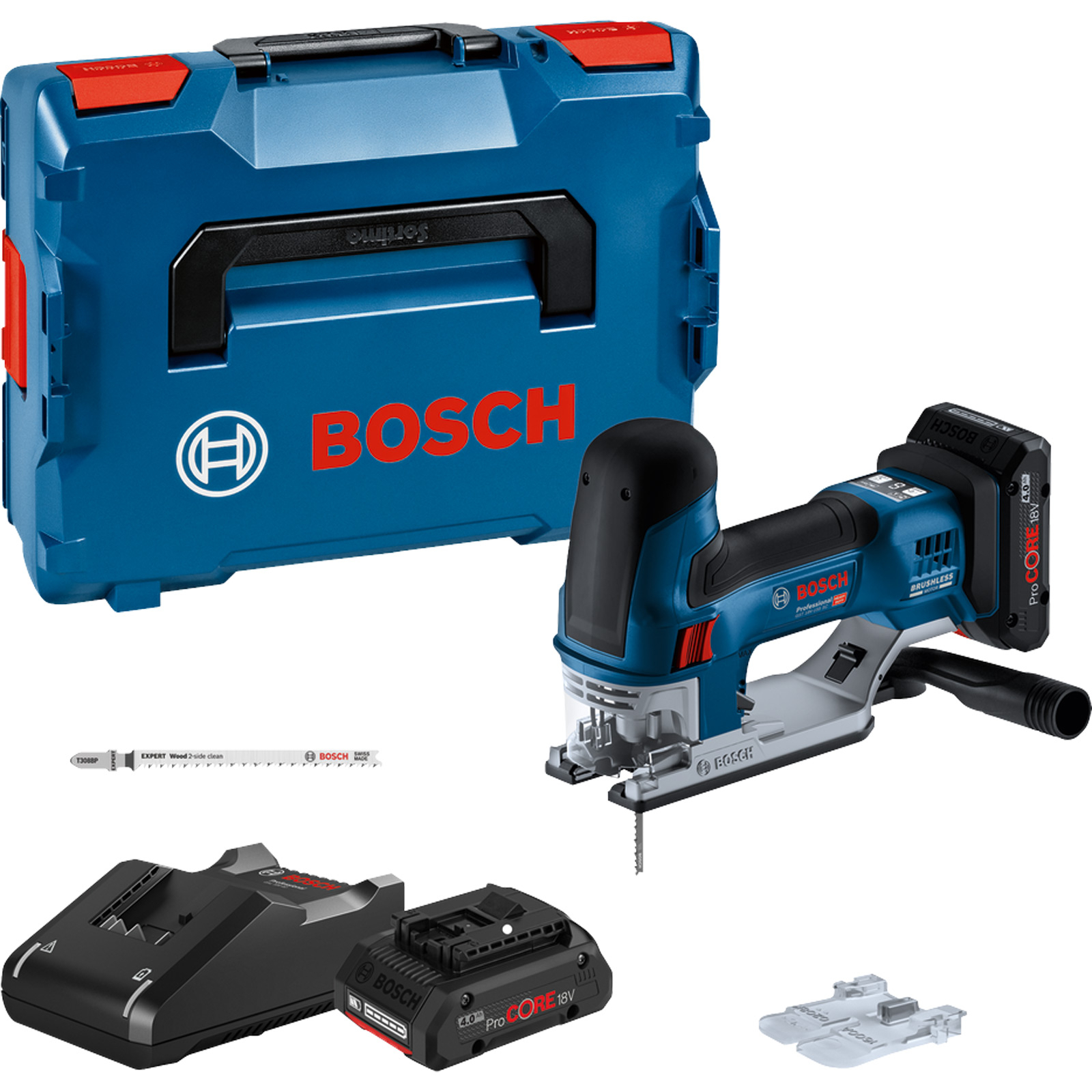 Bosch Akku-Stichsäge GST 18V-155 SC 2x 4,0 Ah ProCORE18V Akku + Ladegerät in L-Boxx - 06015B0002