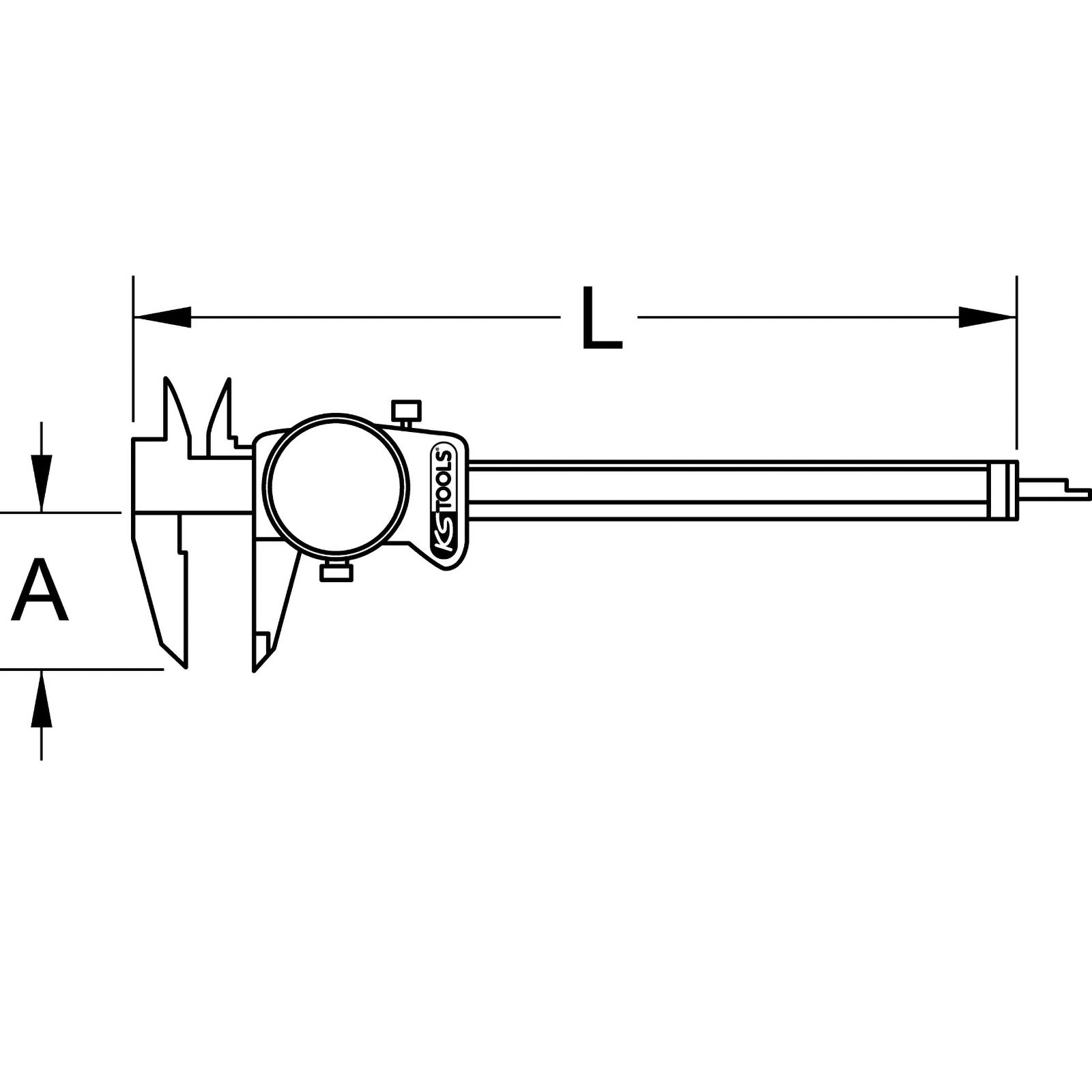 KS TOOLS Uhren-Messschieber Messgenauigkeit +/-02 - 300.0547