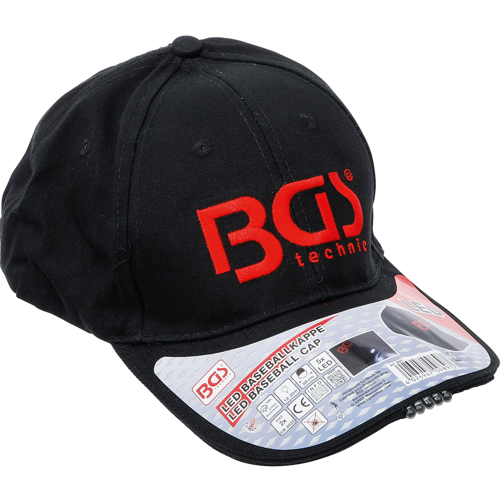 BGS Baseballkappe mit LED-Leuchte - 9897